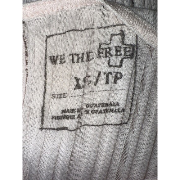 We The Free Oversized Sheer Ribbed Cut Out Back Tunic Top Blush Baby Pink XS - Picture 5 of 7
